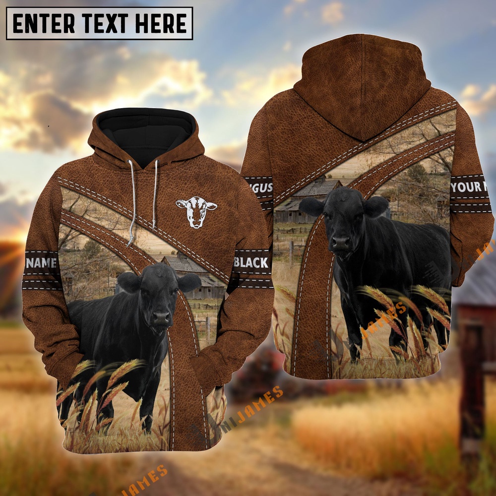 Black Angus Custom Name On Sleeve 3D Hoodie Farm Hoodie Farmher Shirt 1 m269my.jpg