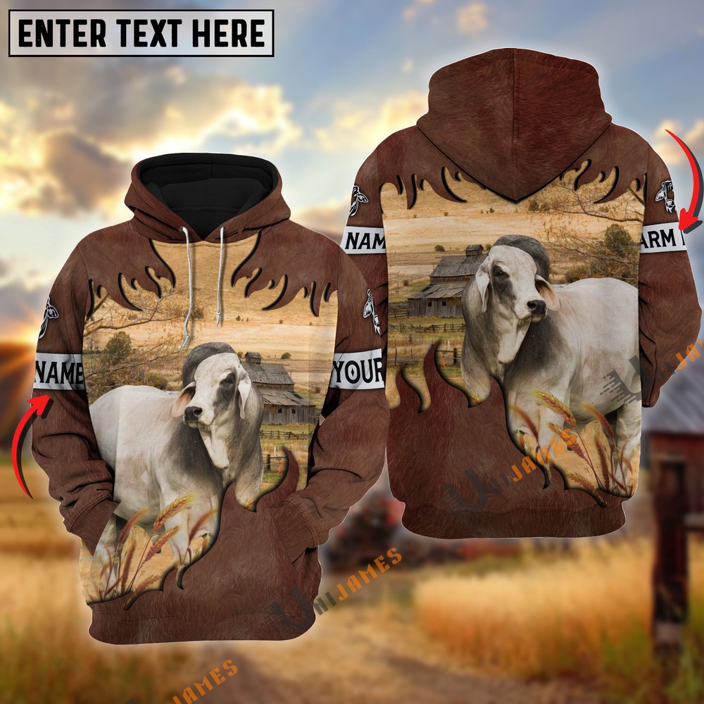 Brahman Brown Hair Pattern Personalized Name 3D Hoodie Farm Hoodie Farmher Shirt 1 dv2fva.jpg Brahman Brown Hair Pattern Personalized Name 3D Hoodie Farm Hoodie Farmher Shirt 1 dv2fva.jpg
