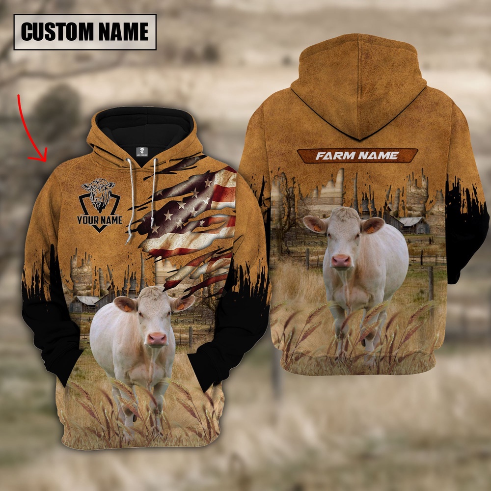Charolais No Horn Custom Name US FLAG Pattern Hoodie Farm Hoodie Farmher Shirt 1 p1xw4y.jpg Charolais No Horn Custom Name US FLAG Pattern Hoodie Farm Hoodie Farmher Shirt 1 p1xw4y.jpg