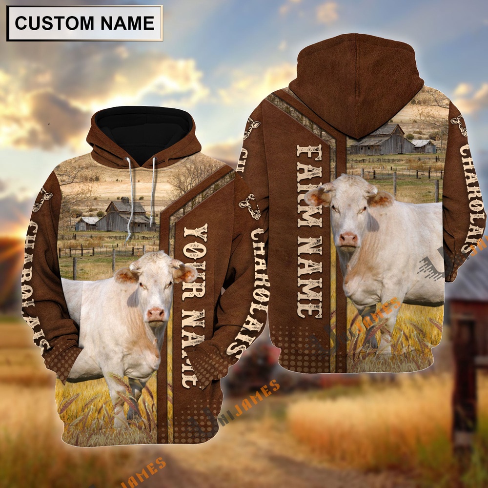 Charolais Personalized Name Farm Name 3D Hoodie Farm Hoodie Farmher Shirt 1 ppemp8.jpg