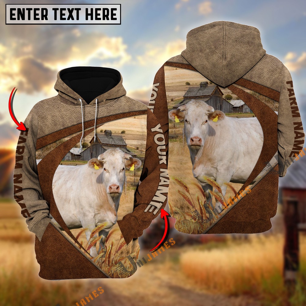 Charolais Personalized Name Farm Name 3D Mix Leather Pattern Hoodie Farm Hoodie Farmher Shirt 1 hpx4uj.jpg