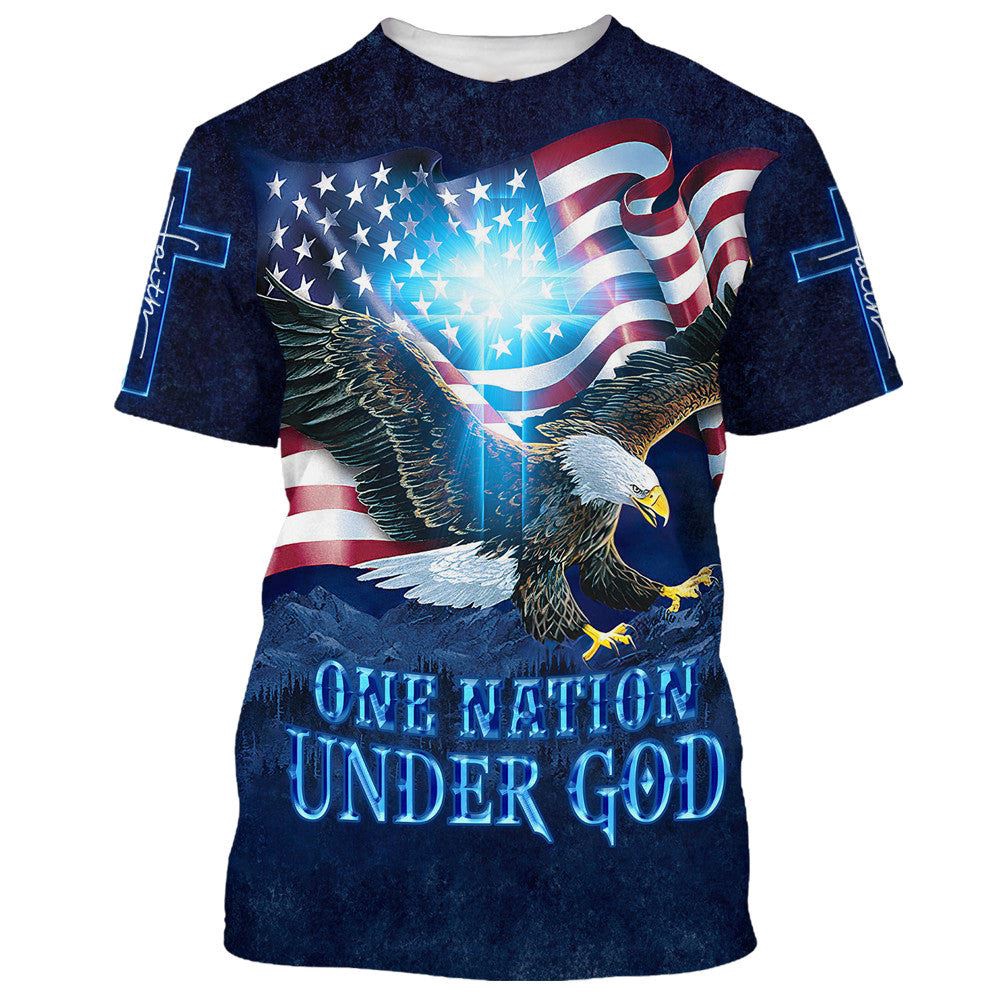 Eagle American Flag One Nation Under God 3D T Shirt Christian T Shirt Jesus Tshirt Designs Jesus Christ Shirt 1 yr2ram.jpg