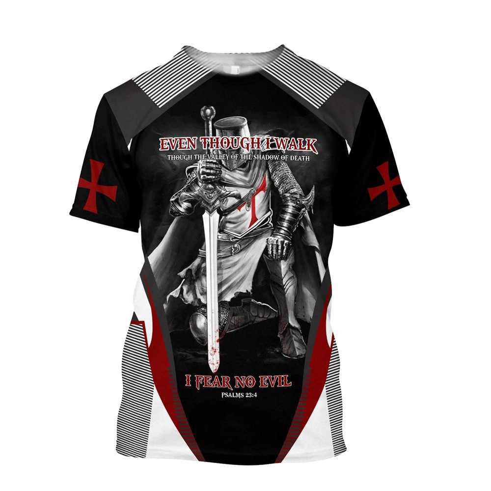 Even Though I Walk I Fear No Evil Jesuss 3D T Shirt Christian T Shirt Jesus Tshirt Designs Jesus Christ Shirt 1 tommrt.jpg