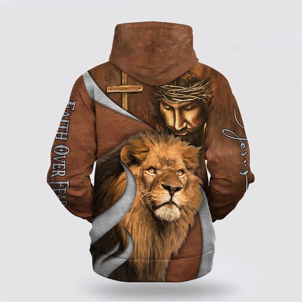 Faith Over Fear Lion And God 3D Hoodie Christian Hoodie Bible Hoodies Scripture Hoodies 2 zv5nnp.jpg