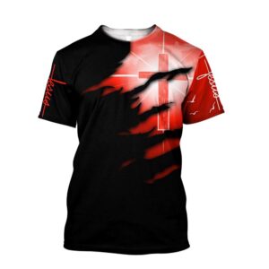 Glowing Light Cross Black And Red…