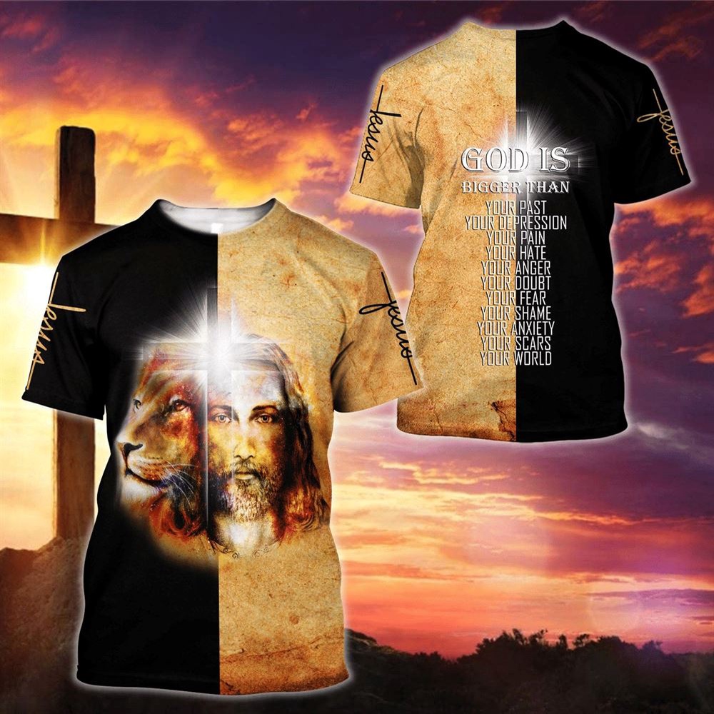 God Is Bigger Than Jesus And Lion Jesus 3D T Shirt Christian T Shirt Jesus Tshirt Designs Jesus Christ Shirt 1 qyllus.jpg God Is Bigger Than Jesus And Lion Jesus 3D T Shirt Christian T Shirt Jesus Tshirt Designs Jesus Christ Shirt 1 qyllus.jpg