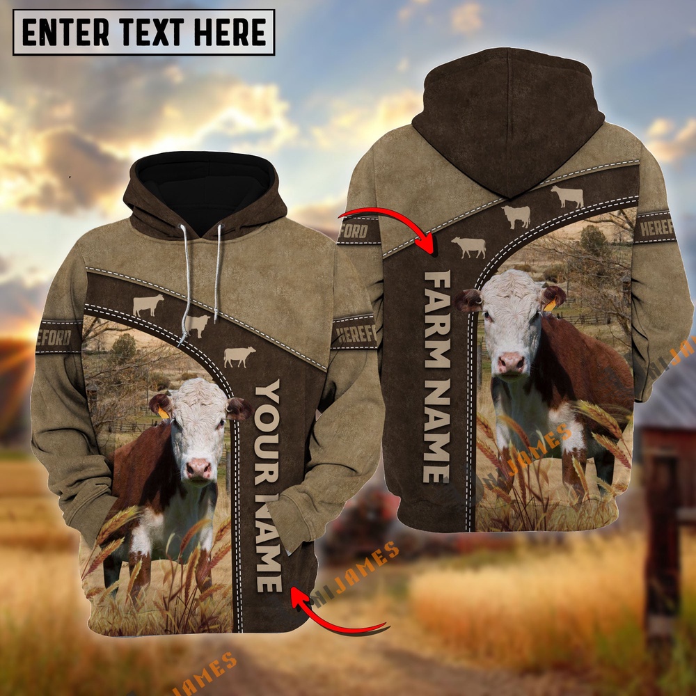 Hereford Happiness Farming Personalized Name Farm Name 3D Hoodie Farm Hoodie Farmher Shirt 1 h1ezhg.jpg