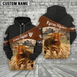 Highland Cattle On Farms Custom Name…