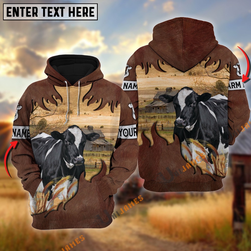 Holstein Brown Hair Pattern Personalized Name 3D Hoodie Farm Hoodie Farmher Shirt 1 jkuivb.jpg Holstein Brown Hair Pattern Personalized Name 3D Hoodie Farm Hoodie Farmher Shirt 1 jkuivb.jpg