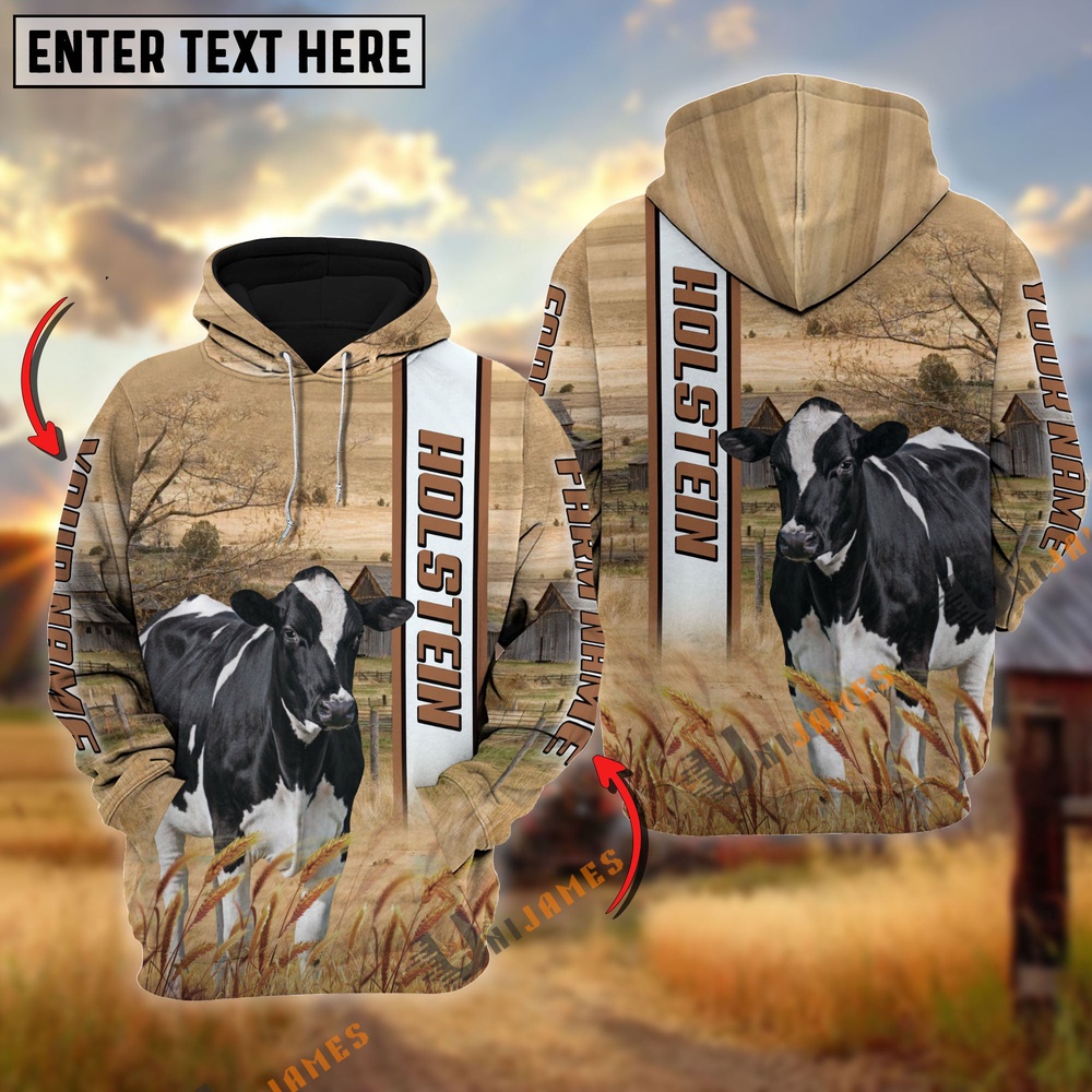 Holstein Happy Farm Life Personalized Name Farm Name 3D Hoodie Farm Hoodie Farmher Shirt 1 fxfogy.jpg