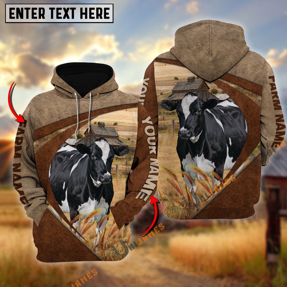 Holstein Personalized Name Farm Name 3D Mix Leather Pattern Hoodie Farm Hoodie Farmher Shirt 1 rtexdq.jpg Holstein Personalized Name Farm Name 3D Mix Leather Pattern Hoodie Farm Hoodie Farmher Shirt 1 rtexdq.jpg