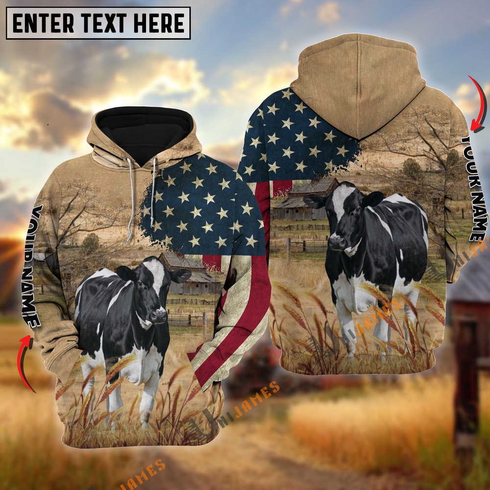 Holstein US Flag Customized Name 3D Hoodie Farm Hoodie Farmher Shirt 1 dfl36x.jpg