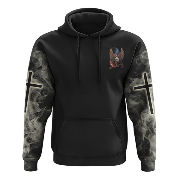 In God We Trust Eagle Cross Smoke Hoodie, Christian Hoodie, Bible Hoodies, Religious Hoodies