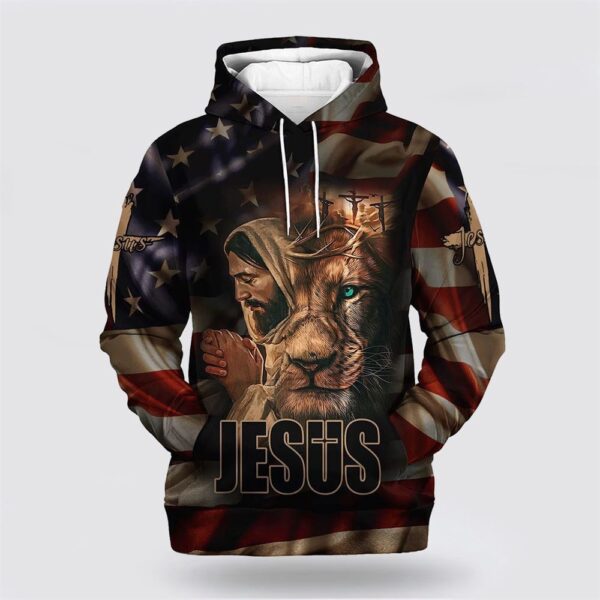 Jesus And Lion 3D Hoodie, Christian Hoodie, Bible Hoodies, Scripture Hoodies