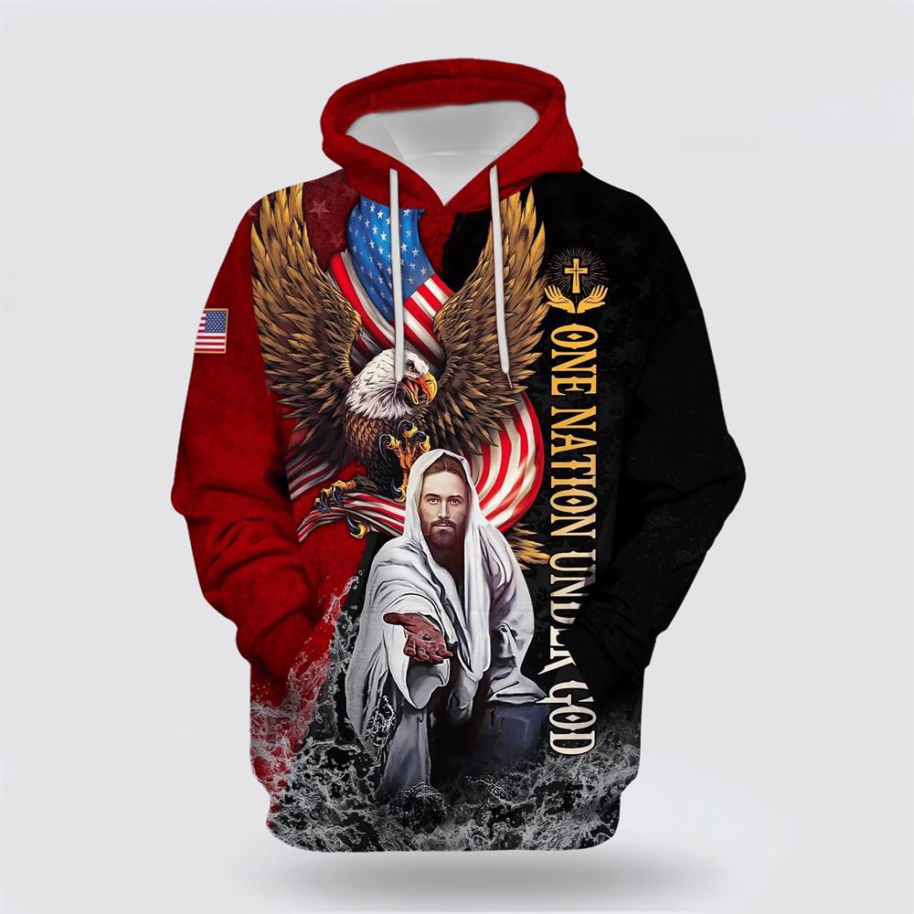 Jesus And The Christ Angel One Nation Under God 3D Hoodie Christian Hoodie Bible Hoodies Scripture Hoodies 1 ipwjqj.jpg