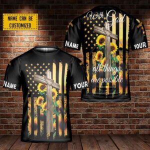 Jesus Cross Sunflower America Custom Name 3D T Shirt Christian T Shirt Jesus Tshirt Designs Jesus Christ Shirt 1 mfbjzw.jpg