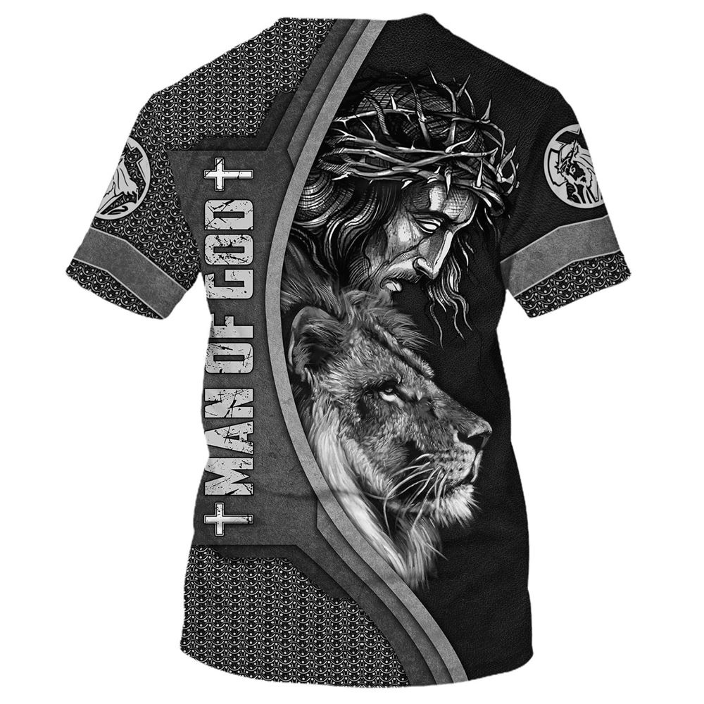 Jesus Crown Of Thorns And Lion 3D T Shirt Christian T Shirt Jesus Tshirt Designs Jesus Christ Shirt 2 fegpok.jpg