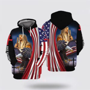 Jesus Eagle American Flag All Over…