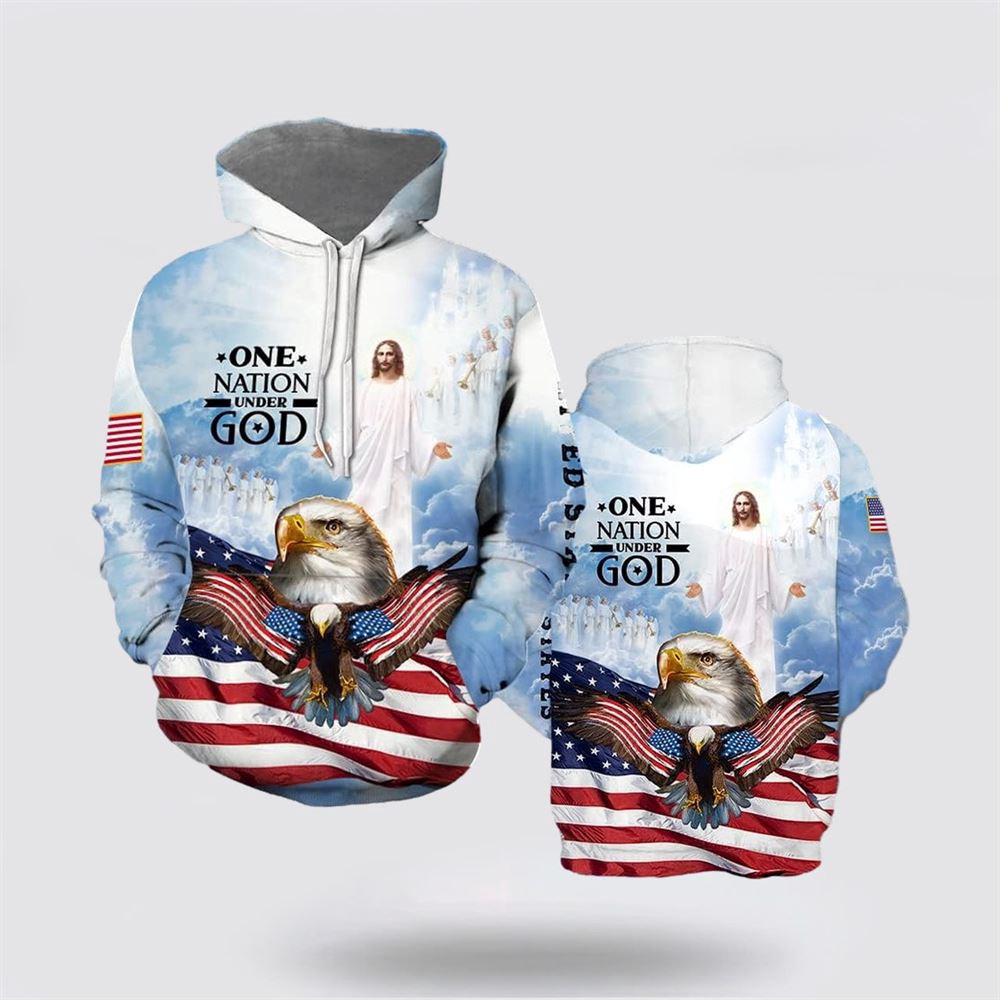 Jesus Eagle One Nation Under God 3D Hoodie Christian Hoodie Bible Hoodies Scripture Hoodies 2 axebpy.jpg