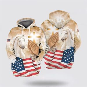 Jesus Horse American Flag All Over…