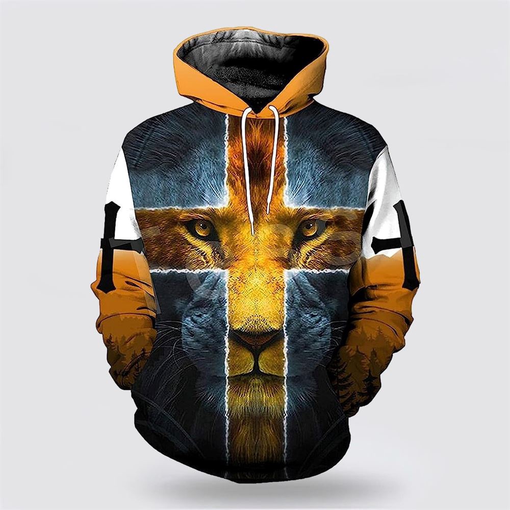 Jesus Is My God My King Cross Lion 3D Hoodie Christian Hoodie Bible Hoodies Scripture Hoodies 2 i1u8lb.jpg