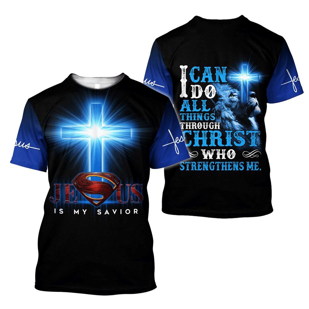 Jesus Is My Savior Blue Color Jesus 3D T Shirt Christian T Shirt Jesus Tshirt Designs Jesus Christ Shirt 1 m4s3x4.jpg