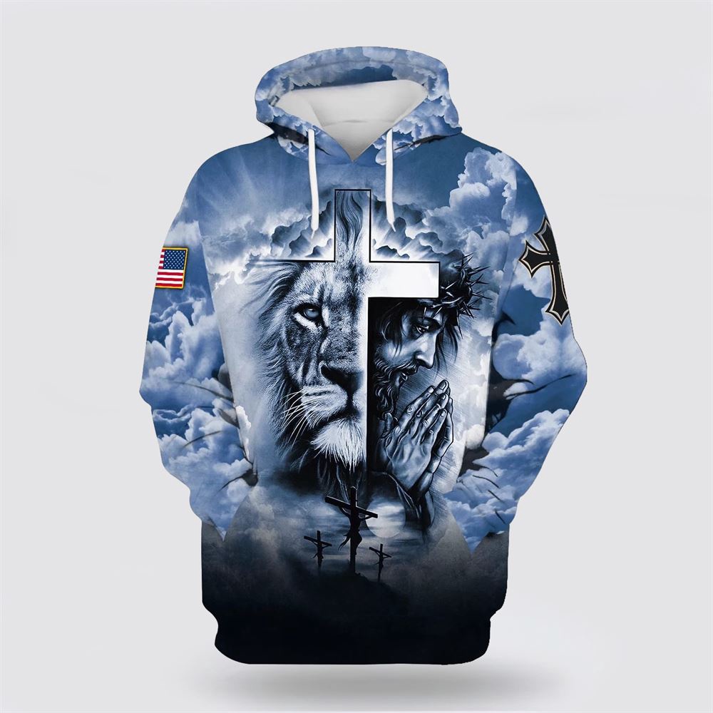 Jesus Lion And Cross 3D Hoodie Christian Hoodie Bible Hoodies Scripture Hoodies 1 ufjthd.jpg