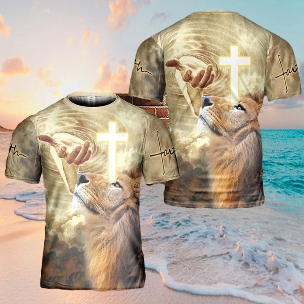 Jesus Lion Cross 3D T Shirt Christian T Shirt Jesus Tshirt Designs Jesus Christ Shirt 1 ots2iu.jpg