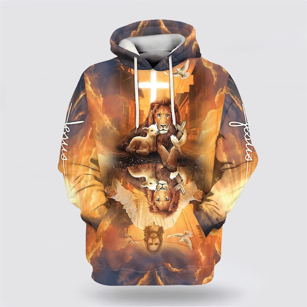 Jesus Lion King And Lamb Cross 3D Hoodie Christian Hoodie Bible Hoodies Scripture Hoodies 1 e6zuwa.jpg