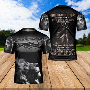 Jesus Lion Of God The Light Of God Surround Me Son Of God 3D T Shirt Christian T Shirt Jesus Tshirt Designs Jesus Christ Shirt 1 bu6fl6.jpg