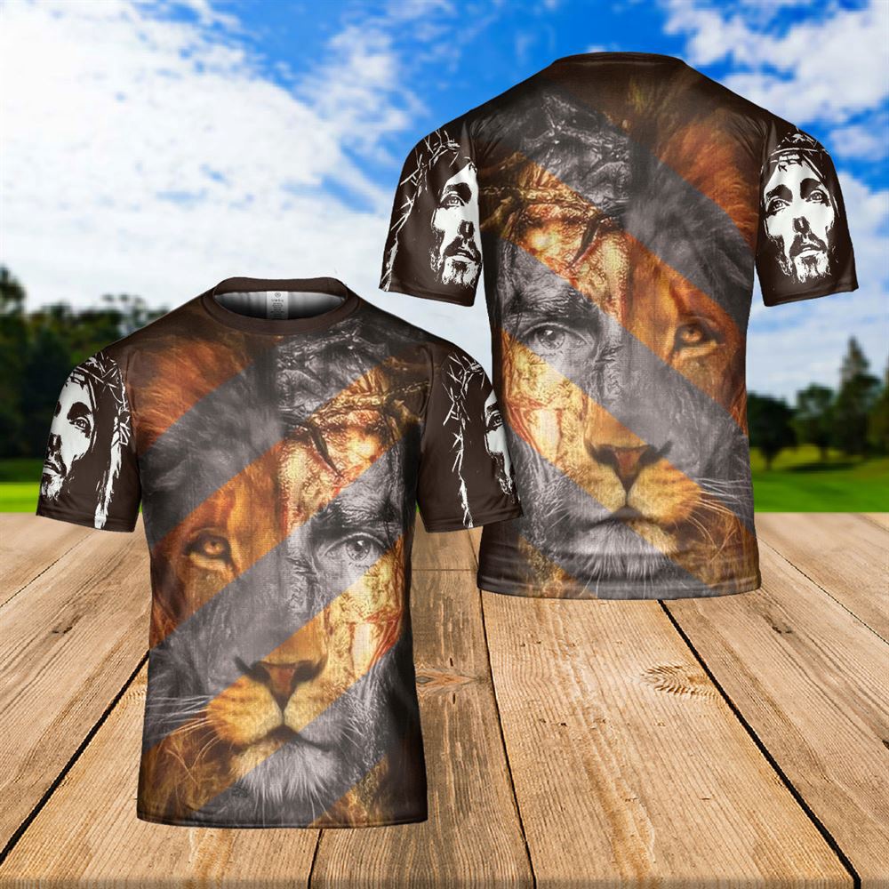 Jesus Portrait Lion Of Judah Christian Men Gift For Christmas Day Catholic 3D T Shirt Christian T Shirt Jesus Tshirt Designs Jesus Christ Shirt 1 z8tiwn.jpg