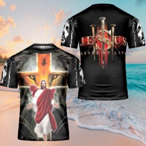 Jesus Saved My Life Lion Cross 3D T Shirt Christian T Shirt Jesus Tshirt Designs Jesus Christ Shirt 1 w4j5ve.jpg