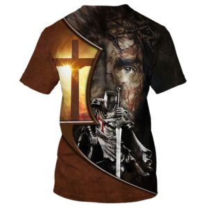 Knight Kneel In Front Of Lion Jesus Christ Warrior 3D T Shirt Christian T Shirt Jesus Tshirt Designs Jesus Christ Shirt 2 vmlexc.jpg