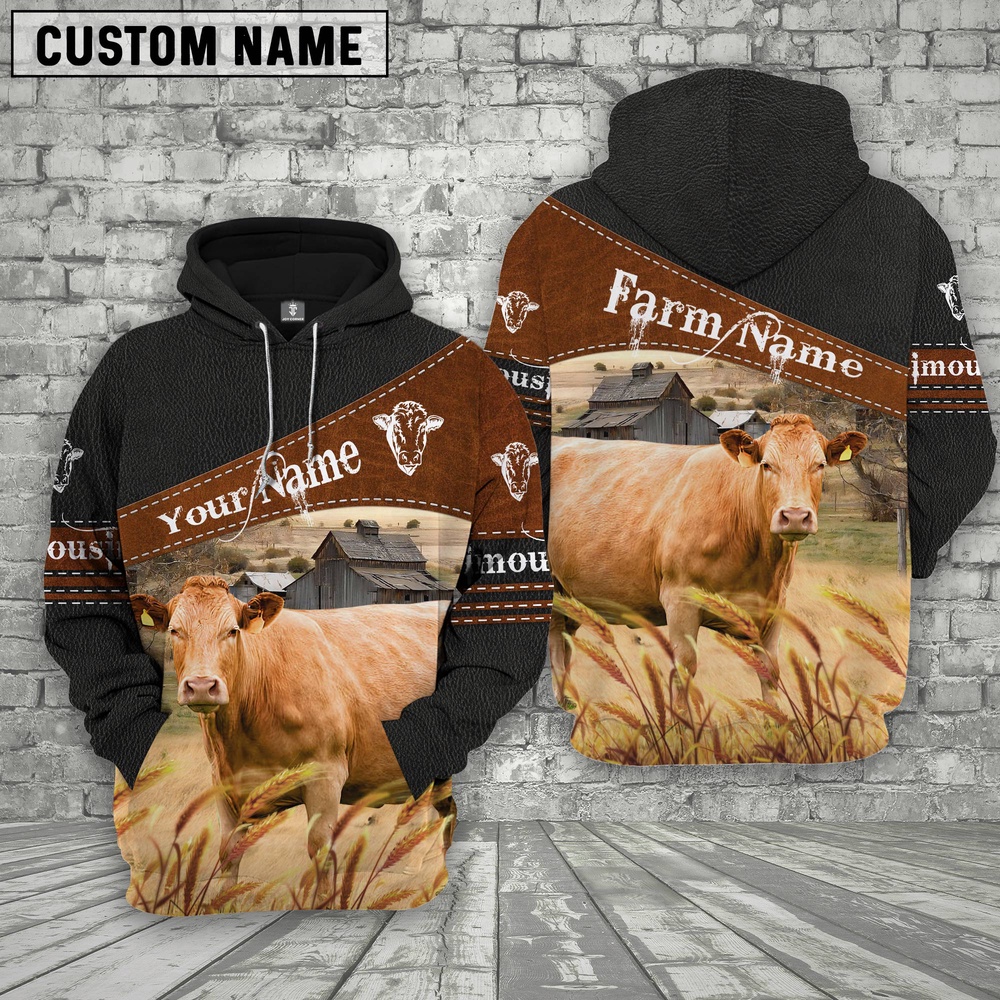 Limousin On Farm Custom Name Printed 3D Black Hoodie Farm Hoodie Farmher Shirt 1 ecvhh1.jpg