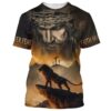 Lion Jesus Is My God My King 3D T Shirt, Christian T Shirt, Jesus Tshirt Designs, Jesus Christ Shirt