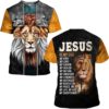 Lion Jesus Is My Savior Way Maker 3D T Shirt, Christian T Shirt, Jesus Tshirt Designs, Jesus Christ Shirt