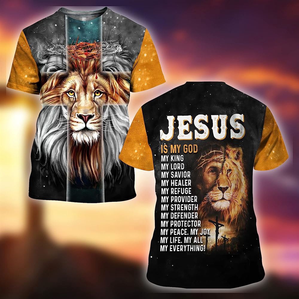Lion Jesus Is My God My King 3D T Shirt Christian T Shirt Jesus Tshirt Designs Jesus Christ Shirt 2 ynt1fj.jpg Lion Jesus Is My God My King 3D T Shirt Christian T Shirt Jesus Tshirt Designs Jesus Christ Shirt 2 ynt1fj.jpg