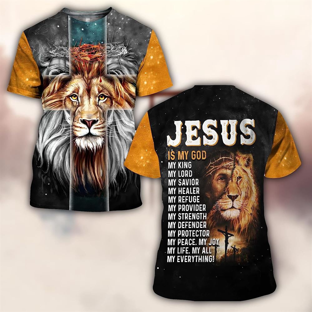 Lion Jesus Is My God My King 3D T Shirt Christian T Shirt Jesus Tshirt Designs Jesus Christ Shirt 3 mr9gmk.jpg Lion Jesus Is My God My King 3D T Shirt Christian T Shirt Jesus Tshirt Designs Jesus Christ Shirt 3 mr9gmk.jpg