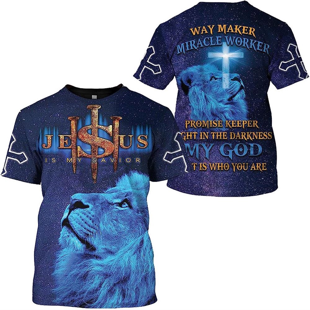 Lion Jesus Is My Savior Way Maker 3D T Shirt Christian T Shirt Jesus Tshirt Designs Jesus Christ Shirt 1 vgtwyx.jpg Lion Jesus Is My Savior Way Maker 3D T Shirt Christian T Shirt Jesus Tshirt Designs Jesus Christ Shirt 1 vgtwyx.jpg