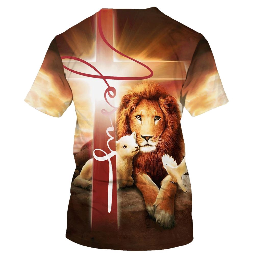 Lion Lamb And A Dove 3D T Shirt Christian T Shirt Jesus Tshirt Designs Jesus Christ Shirt 2 qqiojp.jpg