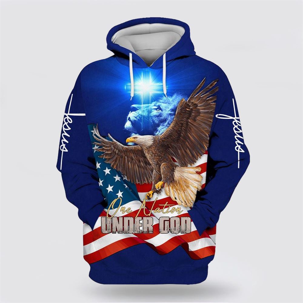 One Nation Under God Christ Cross Eagle Lion 3D Hoodie Christian Hoodie Bible Hoodies Scripture Hoodies 1 flcnwf.jpg