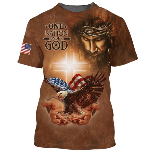One Nation Under Gods American Eagle Christian Jesus 3D T Shirt, Christian T Shirt, Jesus Tshirt Designs, Jesus Christ Shirt
