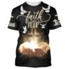 Personalized Name Easter Lily Butterfly Jesus Cross 3D T Shirt, Christian T Shirt, Jesus Tshirt Designs, Jesus Christ Shirt