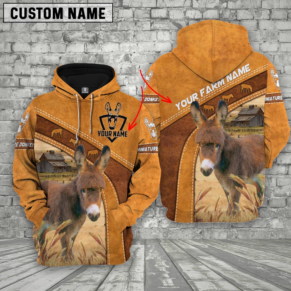 Personalized Name 3D Miniature Donkey Hoodie Farm Hoodie Farmher Shirt 1 d1r0op.jpg Personalized Name 3D Miniature Donkey Hoodie Farm Hoodie Farmher Shirt 1 d1r0op.jpg