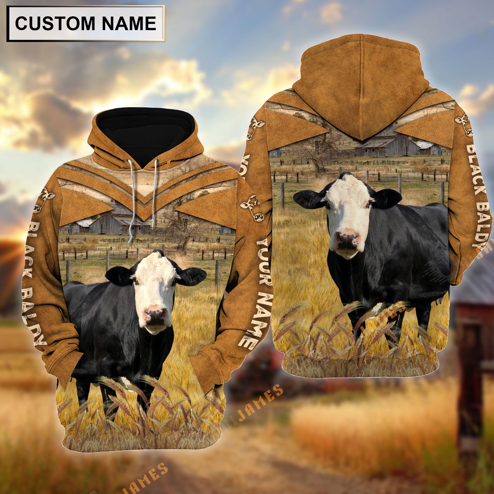 Personalized Name Black Baldy Brown Pattern 3D Hoodie Farm Hoodie Farmher Shirt 1 rxg1n6.jpg