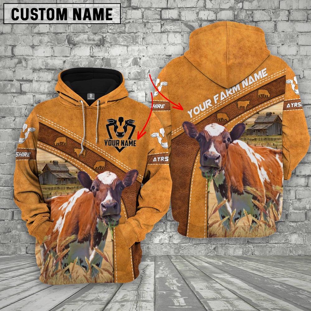 Personalized Name Farm Ayrshire Cattle 3D Hoodie Farm Hoodie Farmher Shirt 1 wb2roc.jpg
