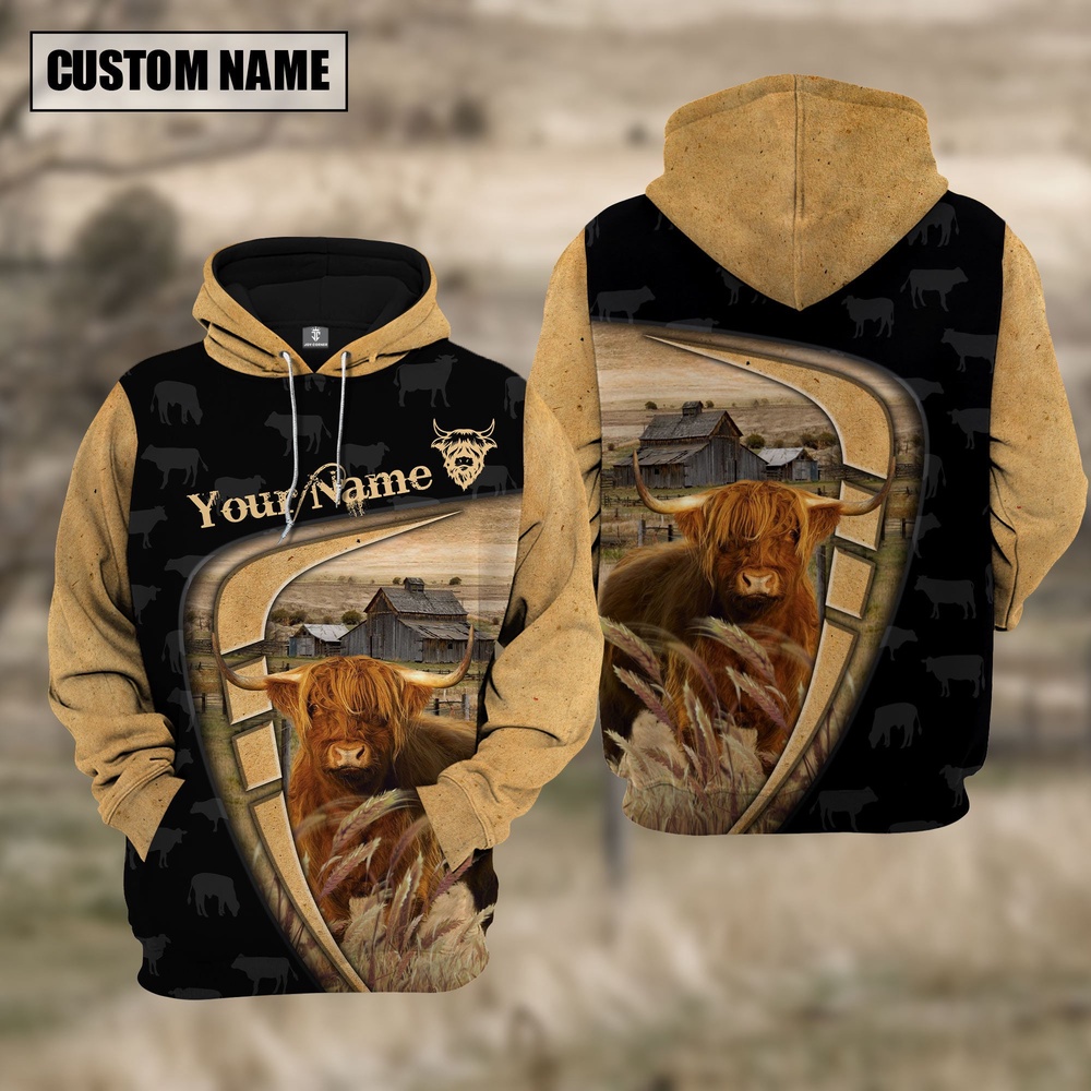 Personalized Name Farm Highland Black Yellow Hoodie Farm Hoodie Farmher Shirt 1 dqygvd.jpg