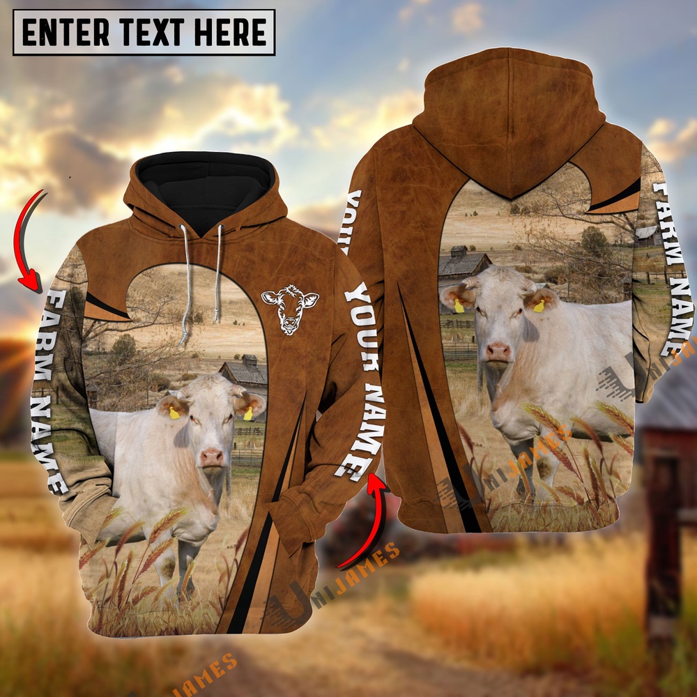 Personalized Name Farm Name Charolais Premium Brown Pattern Hoodie Farm Hoodie Farmher Shirt 1 ud69bv.jpg Personalized Name Farm Name Charolais Premium Brown Pattern Hoodie Farm Hoodie Farmher Shirt 1 ud69bv.jpg