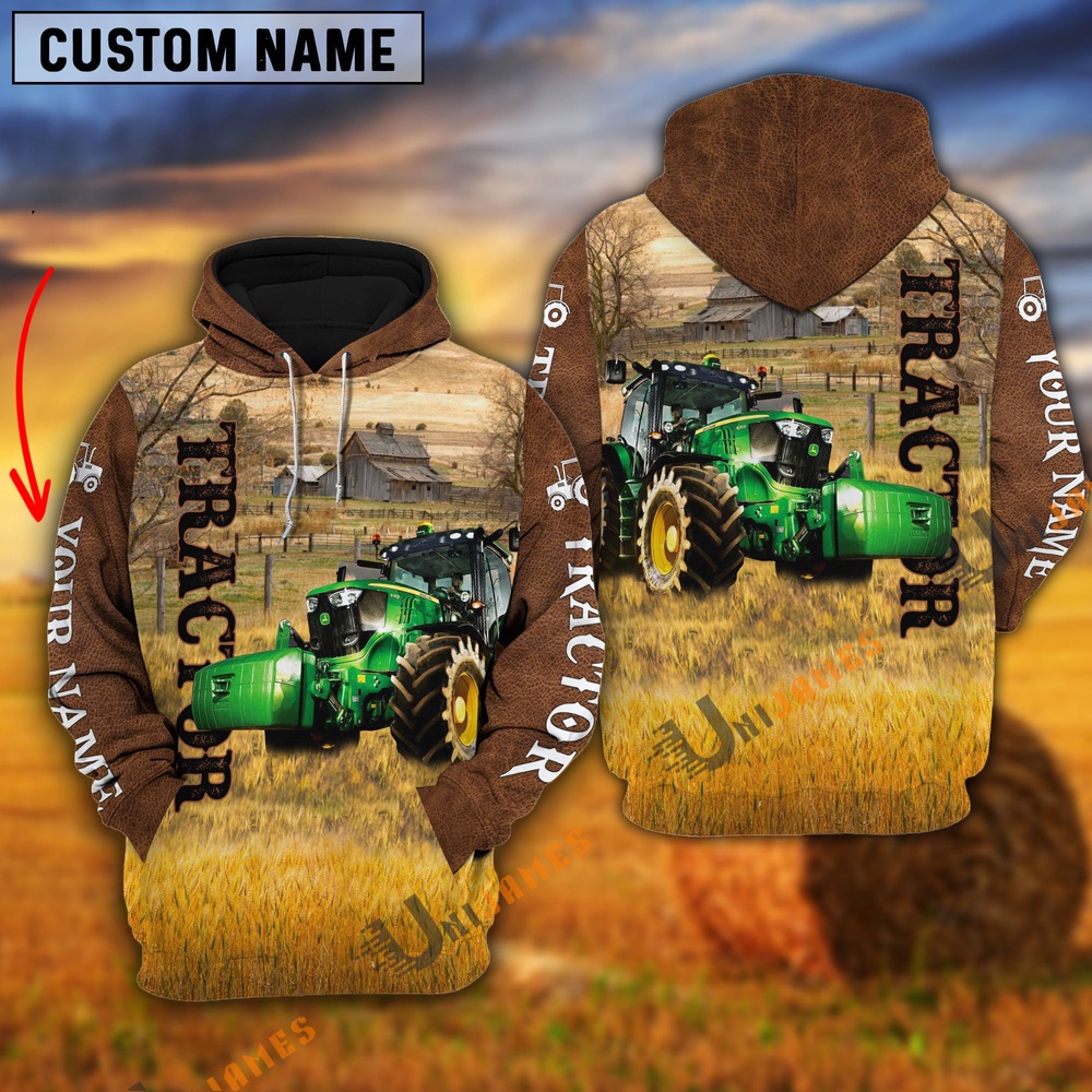 Personalized Name Farm Tractor Brown Hoodie Farm Hoodie Farmher Shirt 1 asw5s0.jpg