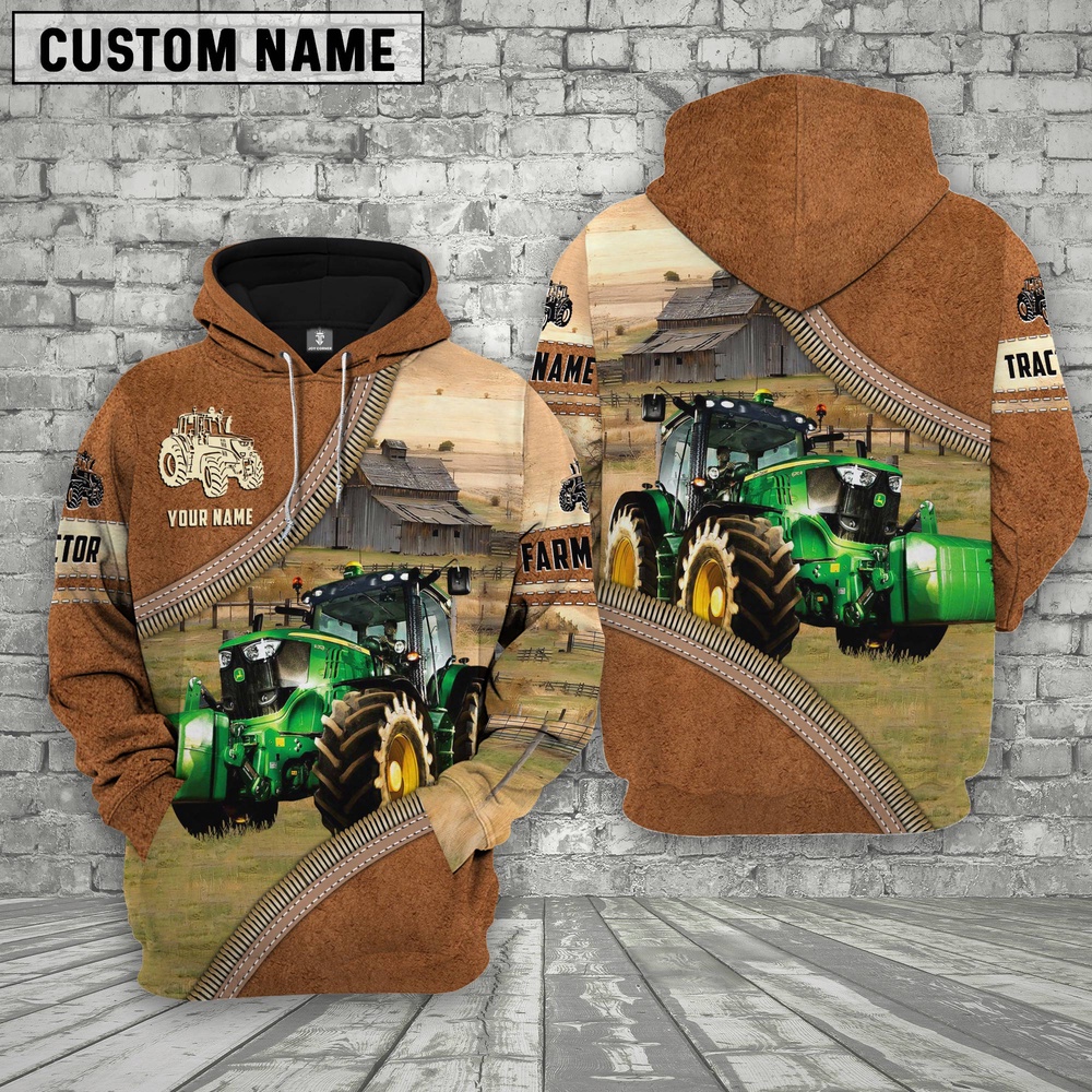 Personalized Name Farm Tractor Light Brown Hoodie Farm Hoodie Farmher Shirt 1 ugnosv.jpg